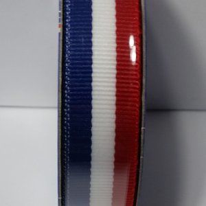 4 Rolls Ribbon Patriotic Red White & Blue Stripe